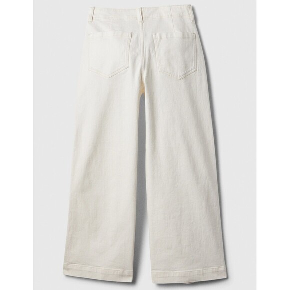 New Gap High Rise Wide Leg Utility Cropped Jeans Vintage White Size 16 Ecru NWT - Picture 8 of 14
